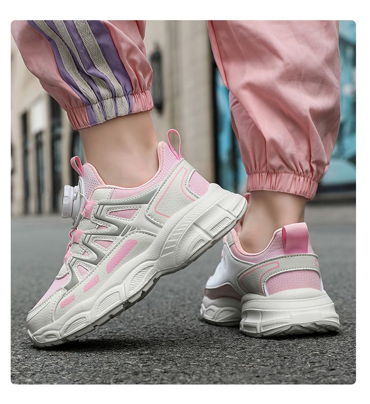 Zapatos para niños, nuevos, de malla transpirable, con botones giratorios, deportivos, de suela suave, antideslizantes, informales._voghion.com