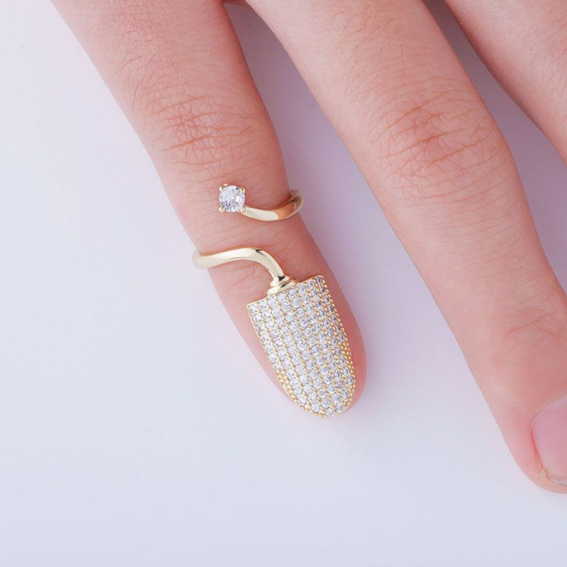 Nuevo anillo de uñas ajustable con apertura para los dedos, joyería de moda para mujer_voghion.com