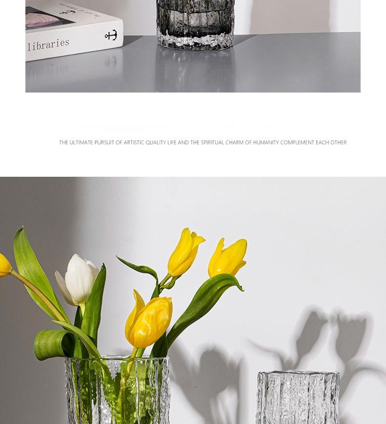 Glacial Art Celebrity Vase - Composizione floreale in vetro ghiacciato trasparente per decorazioni di lusso
_voghion.com