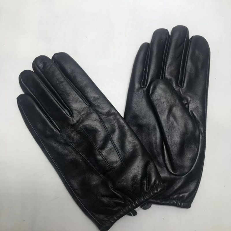 Guanti da guida corti in vera pelle per uomo, invernali, caldi e spessi, con fodera in pile di montone e touchscreen_voghion.com