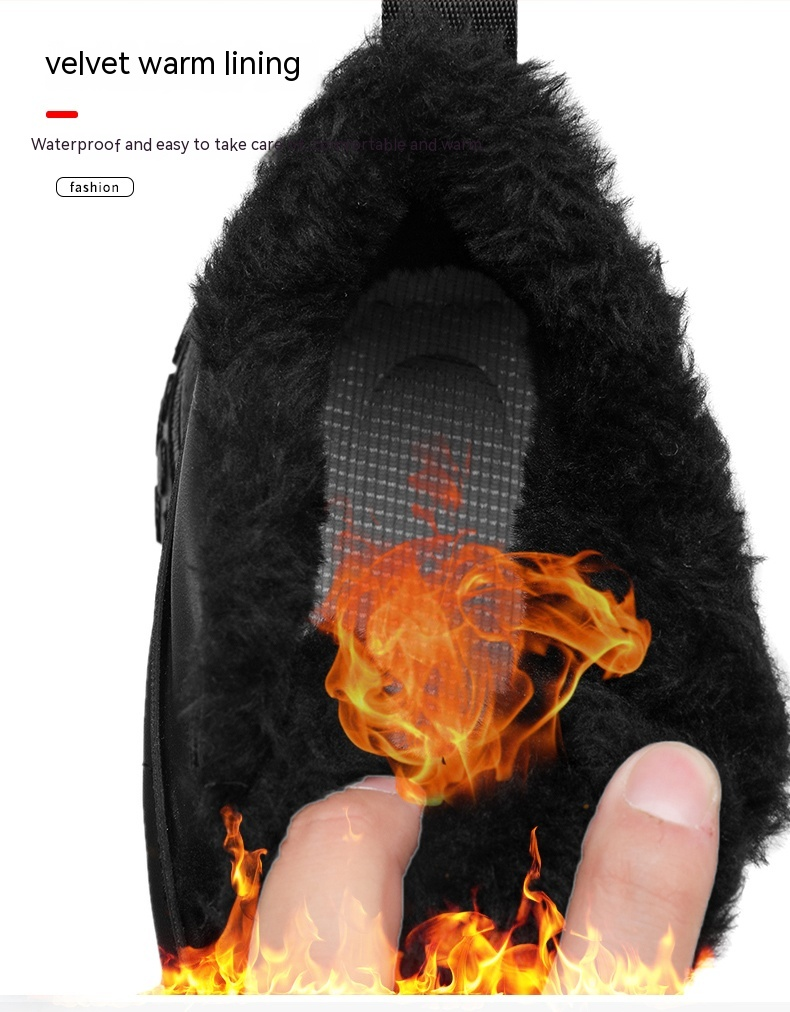 Men's Winter Cotton Shoes Pu Leather Sports Running Shoes_voghion.com