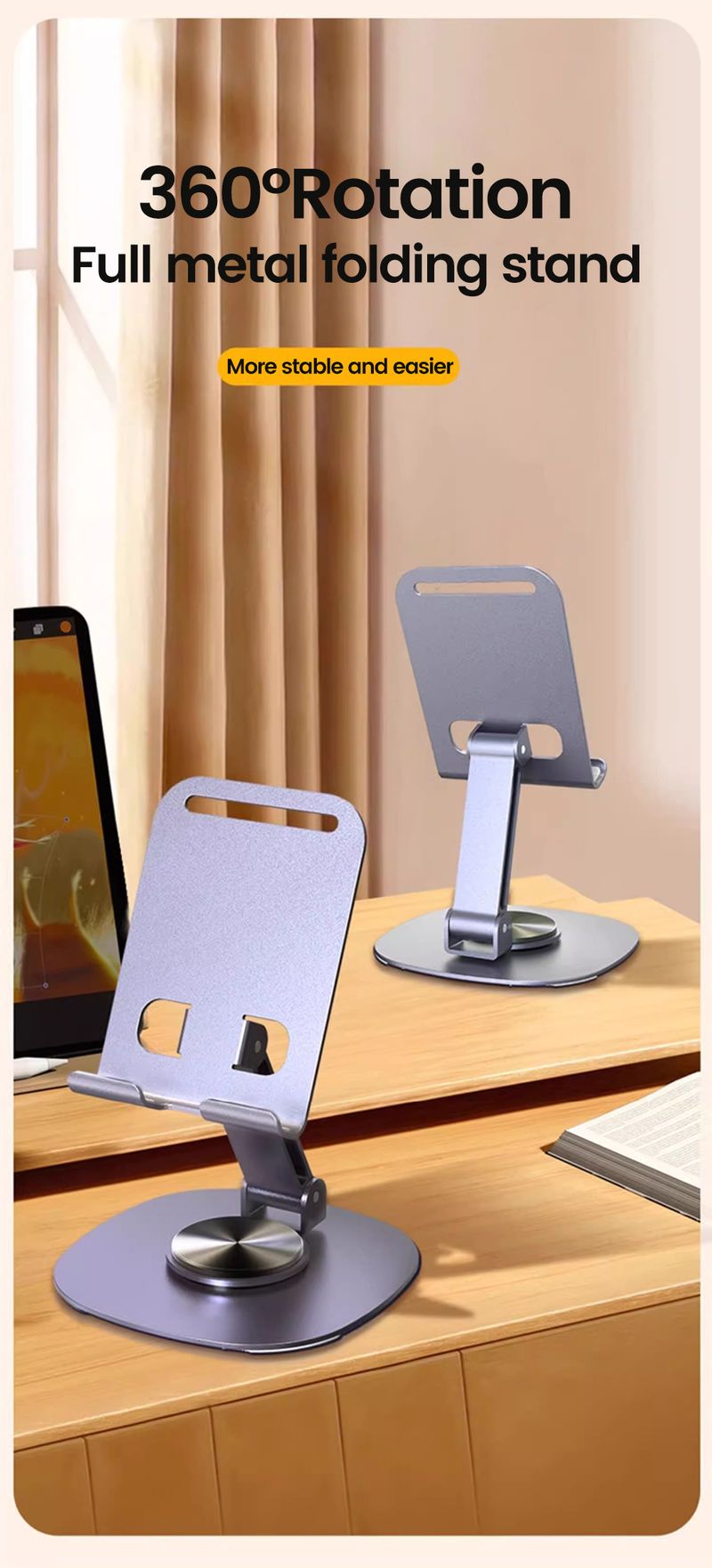 Olaf Rotating Table Cell Phone Holder Support Desktop Stand For IPad Samsung IPhone 15 14 13 Mobile Mount_voghion.com