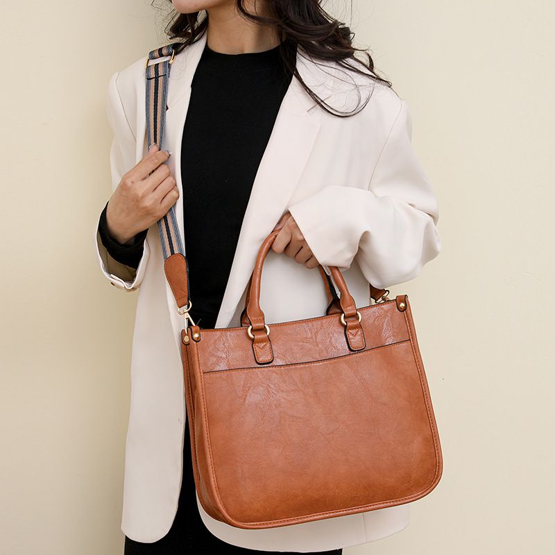 Minimalist handbag, women's new casual retro tote bag, fashionable and versatile single shoulder crossbody bag_voghion.com
