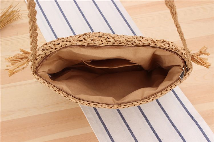 Estate di Paglia Per Le Donne Fatte A Mano Nappa Spiaggia 2024 Rafia Rattan Tessuto Borse Vacanza Spalla Borsa Con Tracolla Frizione_voghion.com