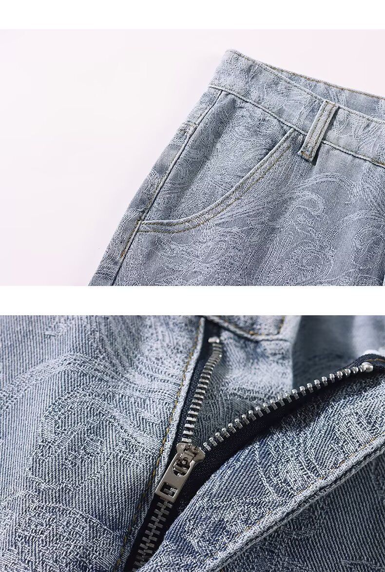 Set aus gewaschener Vintage-Jeansjacke und -hose – zweiteiliges Outfit im Used-Look mit lockerer Passform für Männer und Frauen (Schwarz/Blau)_voghion.com