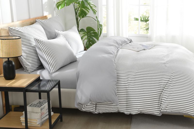 Weiche gewaschene Baumwolle Lange Kissen Bettlaken Quilt Abdeckung Bettwäsche Vier Stück Set_voghion.com