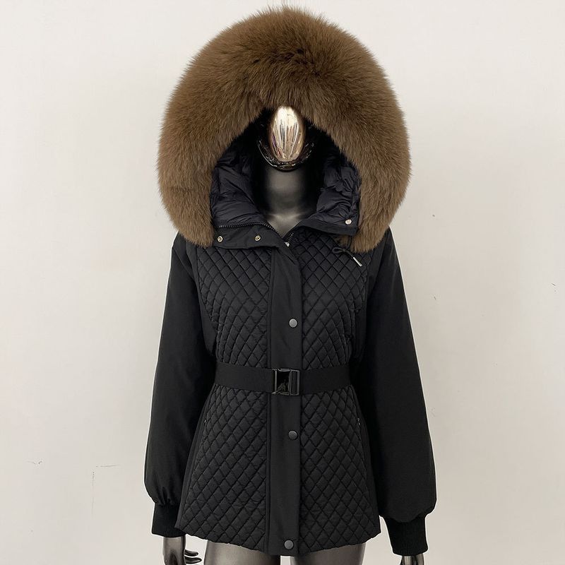 Dameskleding Hooded dames korte slanke taille donsjack dames petite temperament parka jas winter nieuw_voghion.com