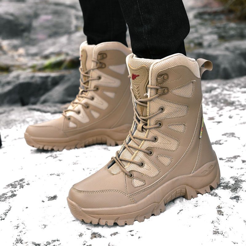 2022 Winter Neue grenzüberschreitende Outdoor-Schneestiefel für Paare in großen Größen für Herren und Damen, hohe, mit Fleece gefütterte, verdickte Wander-Schneeschuhe_voghion.com