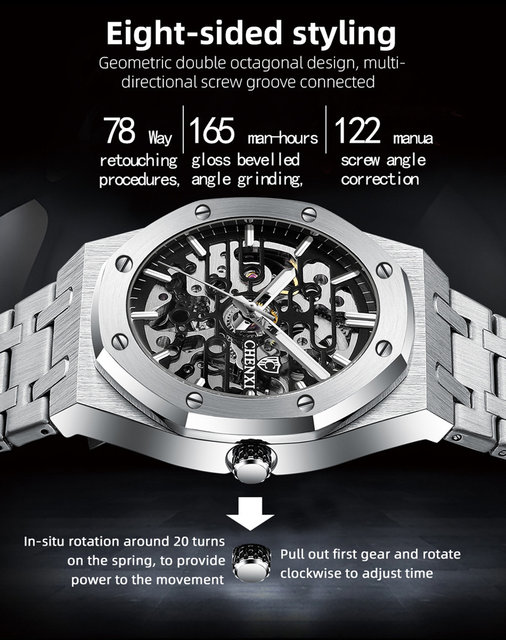 CHENXI 8848 2021 New Automatic Men Top Brand Mechanical Tourbillon Wristwatch Waterproof Business Stainless Sport Male Watches_voghion.com