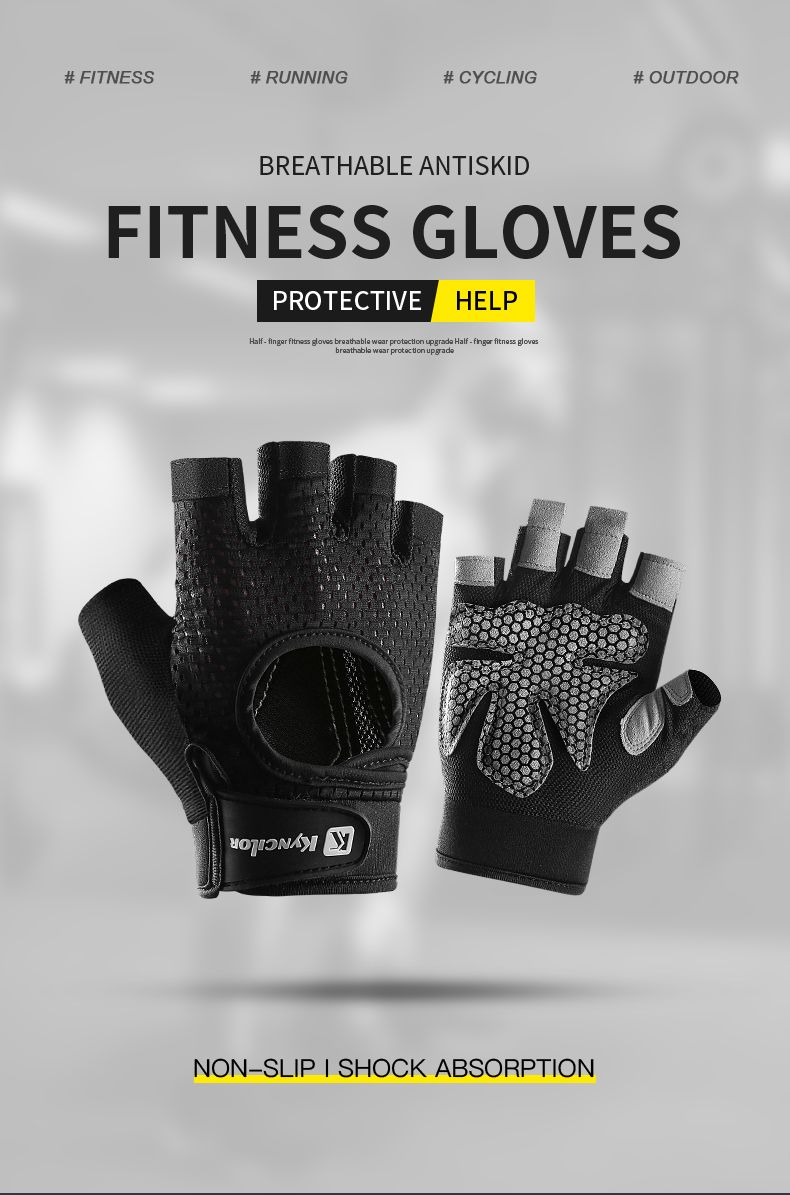 Guanti da ciclismo a mezze dita traspiranti e antiscivolo in silicone per sollevamento pesi, per uomo e donna_voghion.com