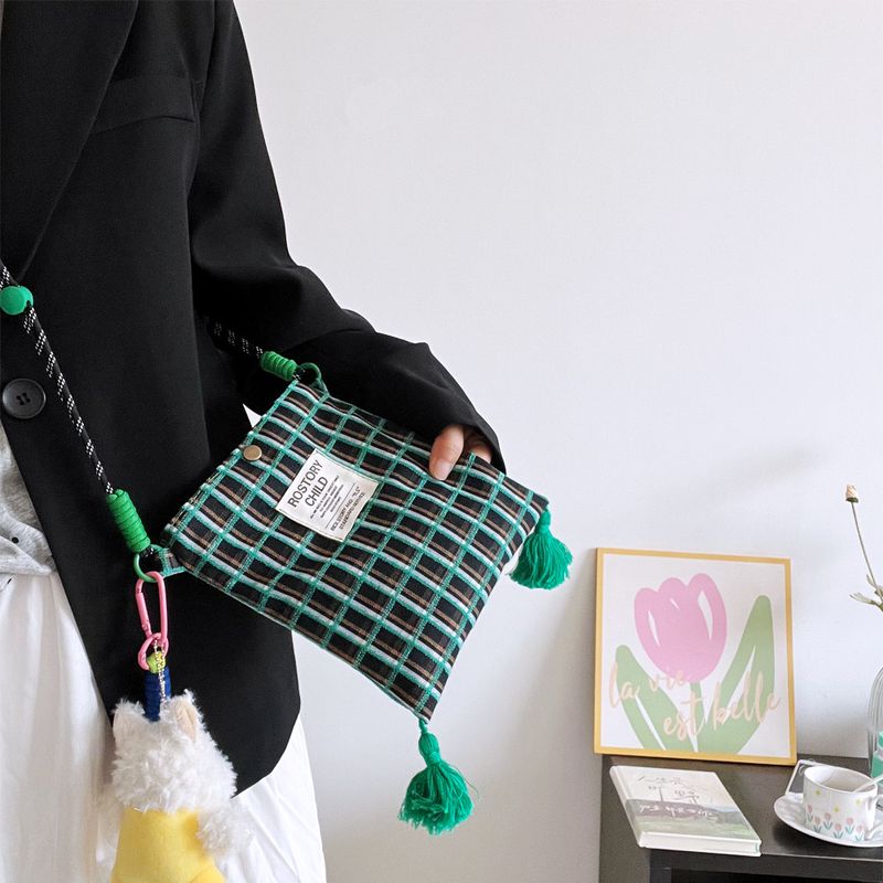 Exquisite Mini-Umhängetasche mit schottischem Karomuster und hoher Sättigung im Nischendesign zum Spazierengehen_voghion.com