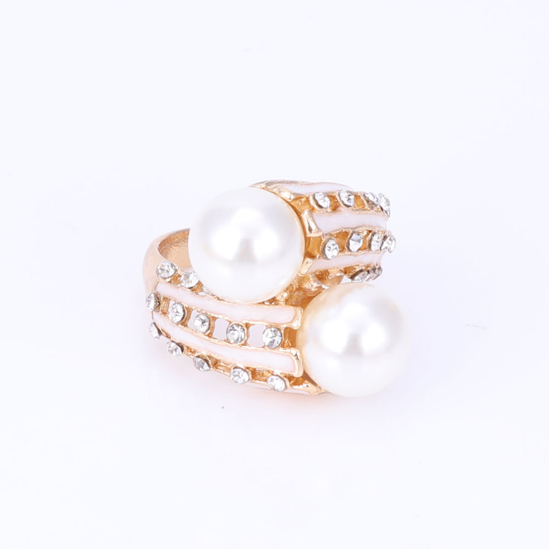 Collar de perlas simuladas de cristal para dama de honor de boda para mujer, pendientes colgantes, brazalete, anillo, conjunto de joyería para disfraz de fiesta_voghion.com