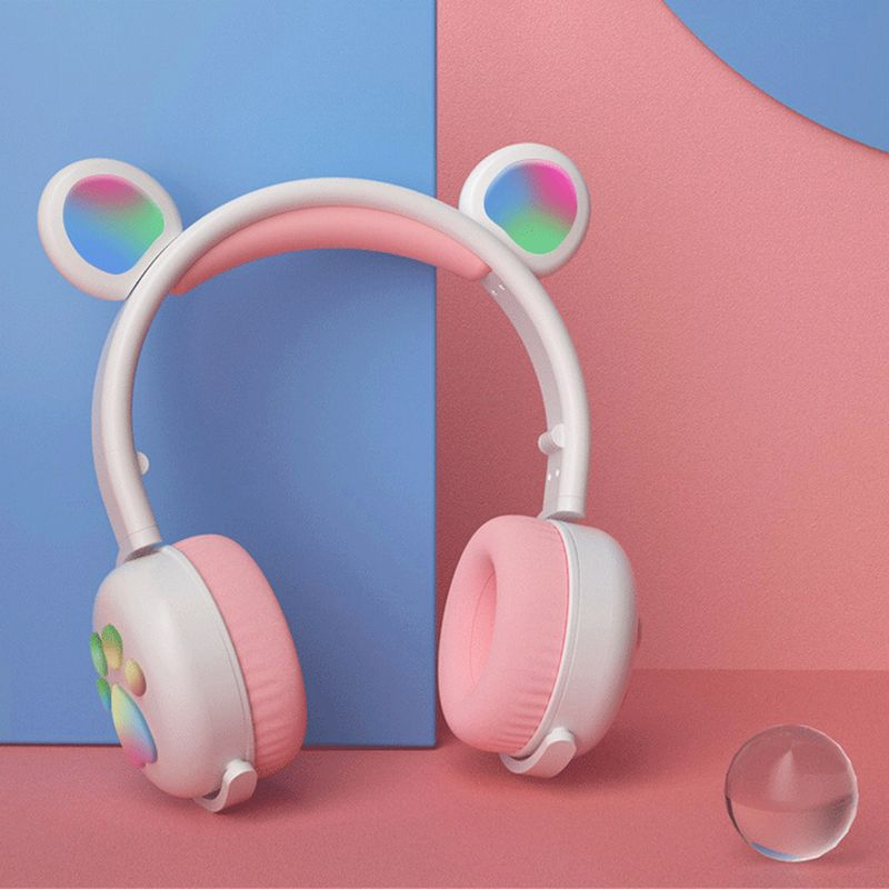Bluetooth 5.0 Leuchtendes, faltbares Kopfhörer-Headset in Bärenform für das Telefon_voghion.com