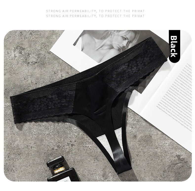 Mutandine perizoma antibatteriche senza cuciture in pizzo sexy da studentessa da donna_voghion.com