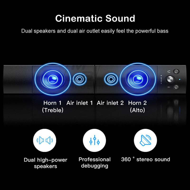 ★Snabb leverans★ MiniBorn datorhögtalare med mikrofon Super Bass Mini Sound Bar Subwoofer Soundbar Högtalare Online Class Högtalare för stationär PC_voghion.com