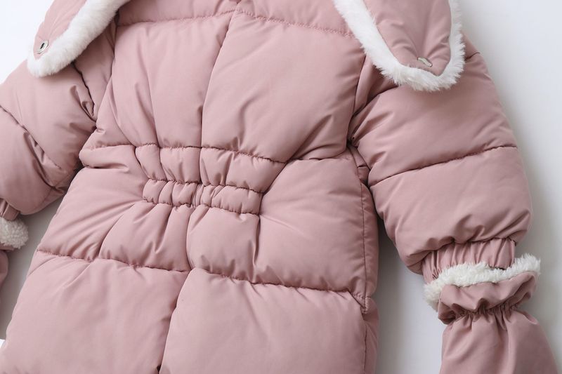 Pelele de invierno premium con capucha para bebé Mother & Kids: mono grueso acolchado de algodón para bebés y niños pequeños (66-90 cm), unisex, manga larga, con cremallera_voghion.com