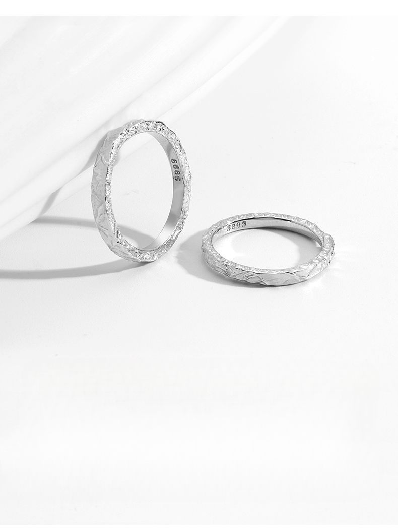 Coppia di anelli semplici in argento puro 999, con carta da zucchero, Qixi 520, regalo per fidanzato e fidanzata_voghion.com