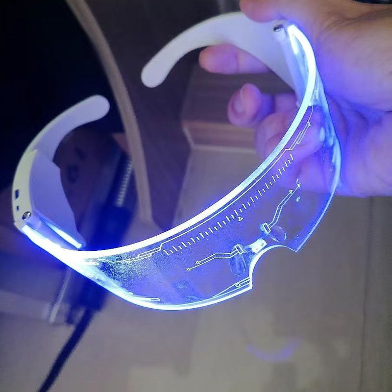 Occhiali da ciclismo con tecnologia LED, occhiali anti-collisione, luminosi e luminosi, per la guida notturna_voghion.com