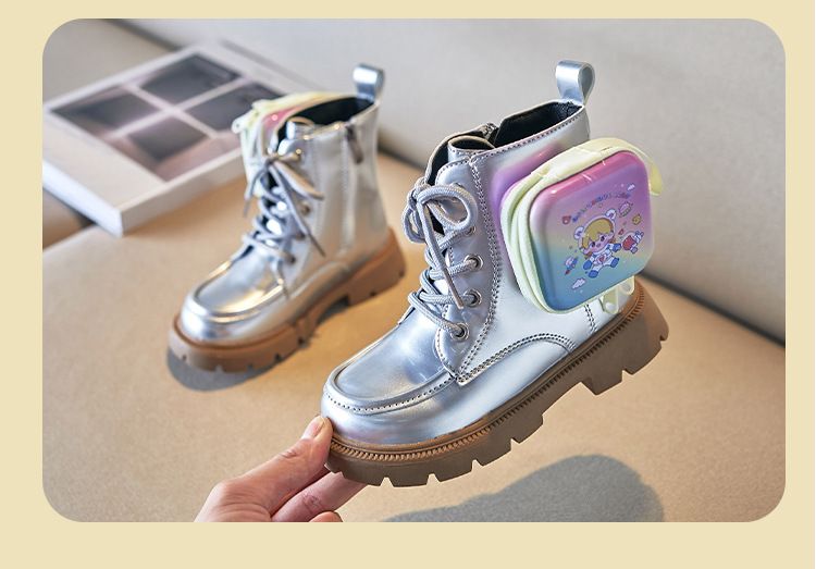 Buty dziecięce dziewczęce Martin Boots 2024 Jesień i zima Nowe jesienne pojedyncze buty Brytyjski styl Księżniczka Krótkie buty Mała torba szkolna Buty dziecięce_voghion.com