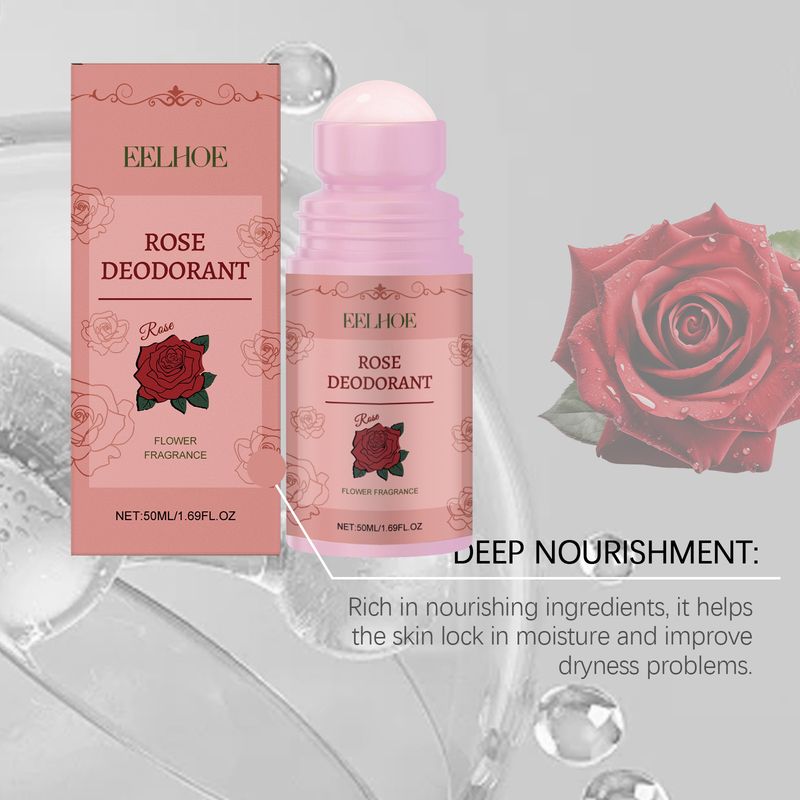 EELHOE Body Care Ball, Rose Flavor Natural Fragrance Dry Armpit Moisturizing Deodorant Convenient Care Stick_voghion.com