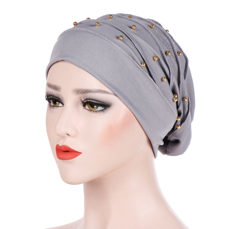 neue Pullovermütze, Perlenmütze, Herbst- und Winterhut mit dünnem Flor, Turbanmütze, Nachtmütze, Entbindungsmütze_voghion.com