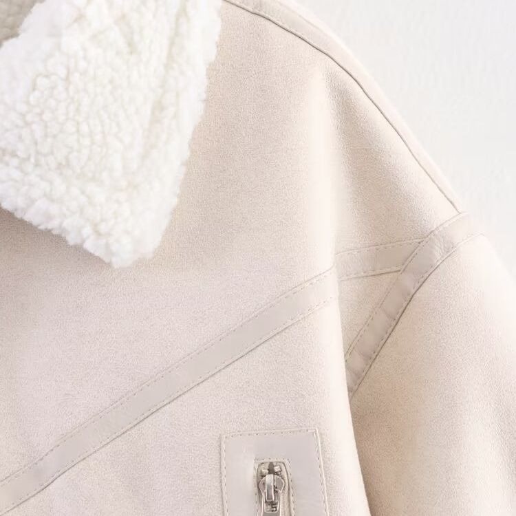 BSK&TRAF Damenbekleidung Herbst 2025 Neuer Stil Stehkragen Reißverschluss Verzierte Motorradkurze Jacke Mantel_voghion.com