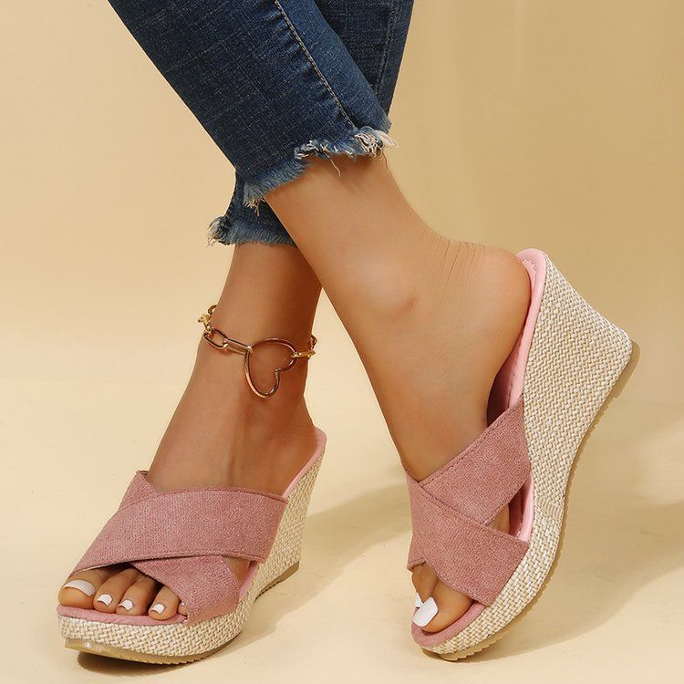 New Wedge Rope Sandals With Thick Base And Muffin Base_voghion.com