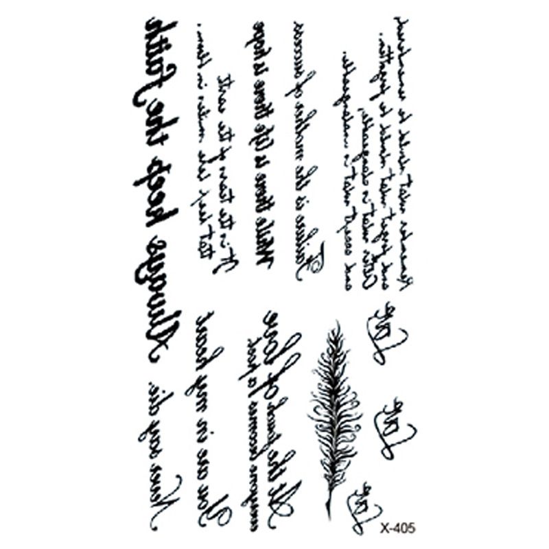 Fresh Style Text Fashion English Letter Waterproof Tattoo Stickers_voghion.com