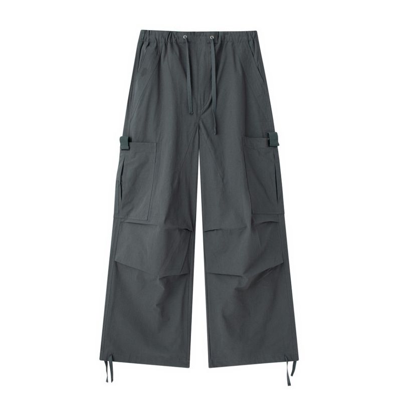 Pantaloni cargo a gamba dritta con tasche grandi, stile indipendente, stile Niche Bella, stile paracadutista e dio_voghion.com