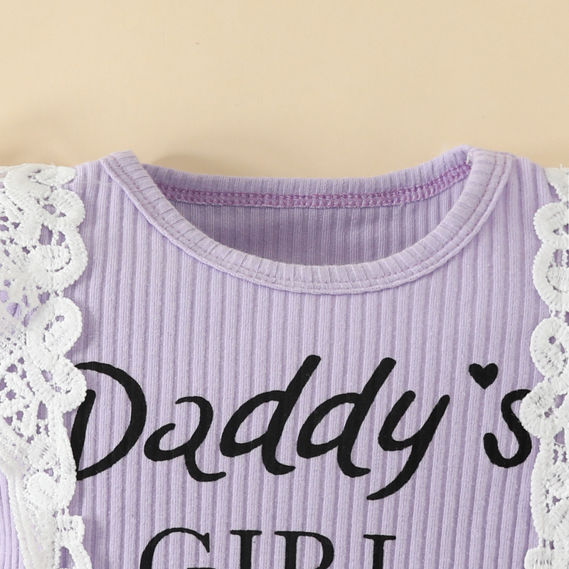 Babies' clothes Summer baby girl lace short-sleeved triangle romper top shorts girls lace letters short-sleeved flower bow tide_voghion.com