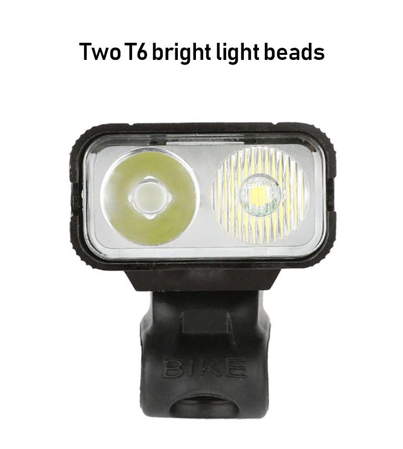 Dual T6 Starkes Licht Große Reichweite Mit Elektrischer Anzeige Outdoor-Reitlicht Große Kapazität Fahrrad USB-Ladescheinwerfer_voghion.com