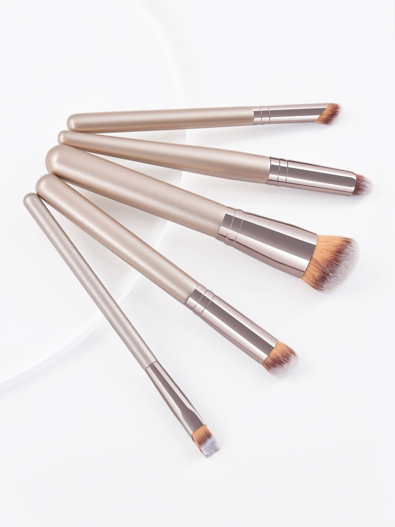 5 champagne gold makeup brush set makeup tools eyebrow brush 170 loose powder GUJHUI_voghion.com