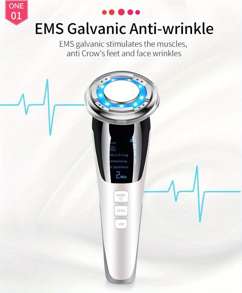 Mésothérapie du visage électroporation LED Photon soins de la peau Lifting du visage serrer l'élimination des rides soins des yeux RF Machine de raffermissement de la peau_voghion.com