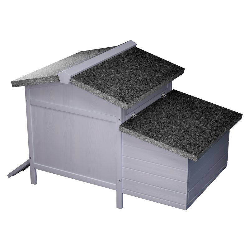 Outdoor Free-Range Wooden Chicken Coop With Asphalt Roof, Leak-Proof Pull-Out Tray, Secure Predator Defense, Nesting Box With Easy Access, Multiple Front & Side Doors_voghion.com
