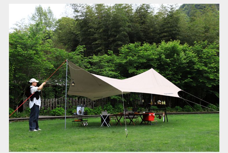 Tenda da campeggio antivento per esterni con tettuccio riflettente, attacco fisso, corda regolabile, ispessita ed estesa_voghion.com