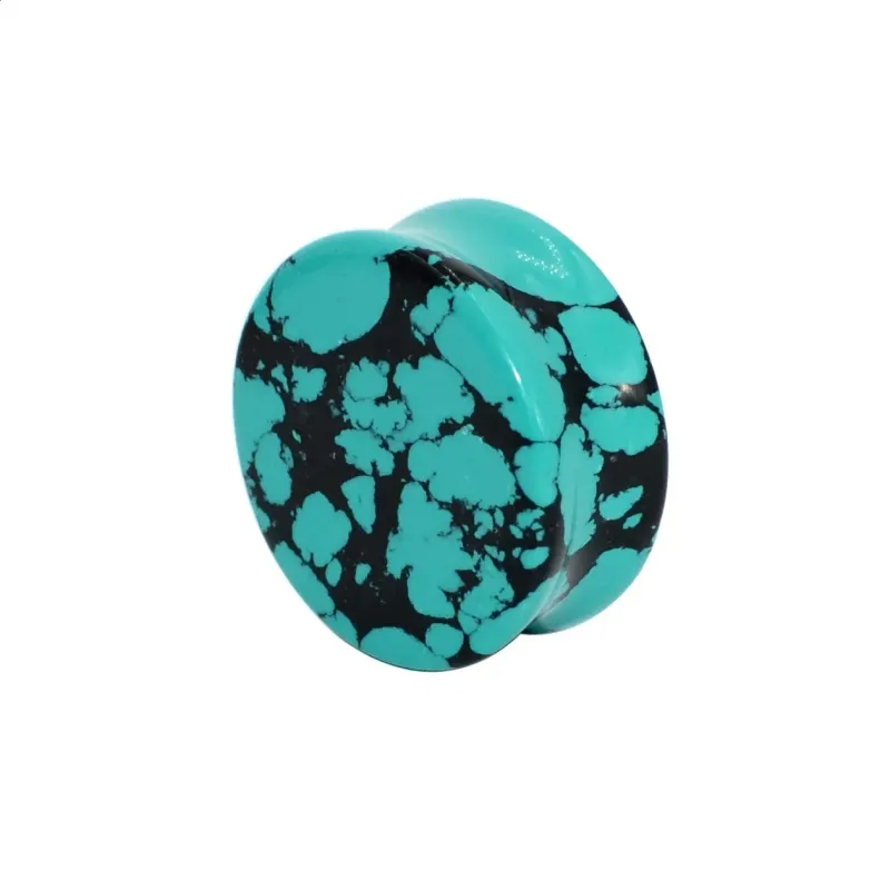 2 Stück Naturstein Doppelt ausgestellter Opal-Quarz-Ohrtunnel, farbiges Expandergewicht, Körperpiercing-Schmuck 241217_voghion.com