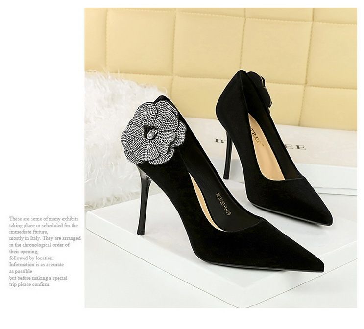 3739-H59L Wind slimming Water Diamond Side Flower Xishi Velvet Fine Super High Heels Single Shoes for Women_voghion.com