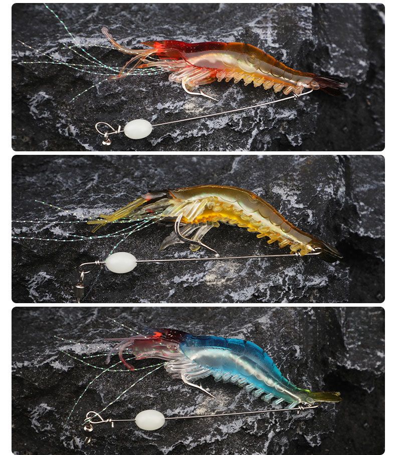 Guojie Gear High Simulation Soft With Hook Bait Fishing Shrimp Lure_voghion.com