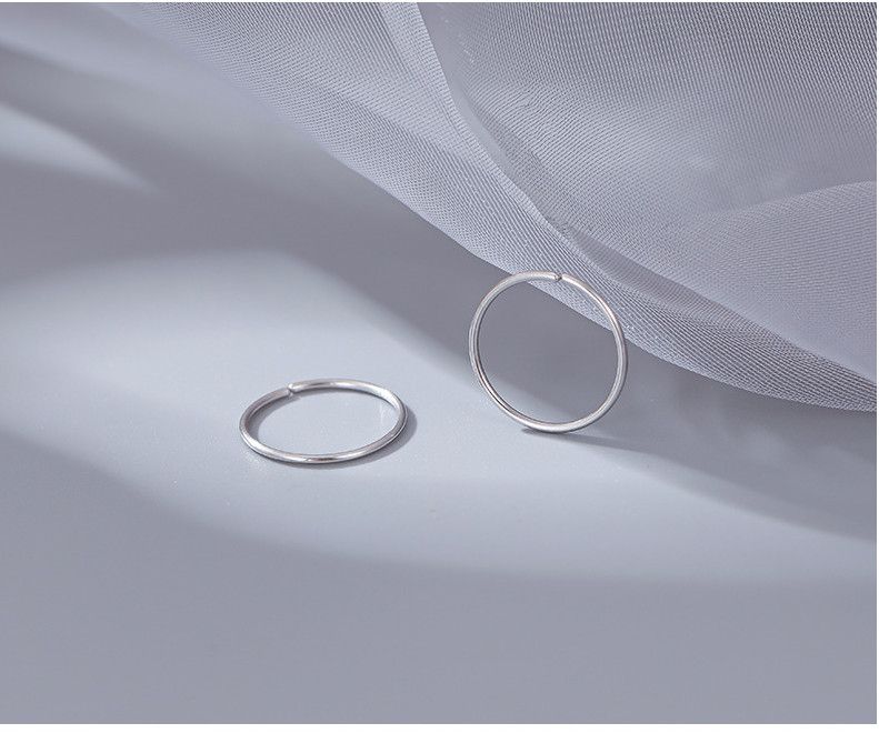 S999 STERLING SILVER SEMPLICE 1,2 MM DI SPESSORE CERCHIO TONDO SENZA FINE 8/10/12 MM 2 PZ PE16_voghion.com