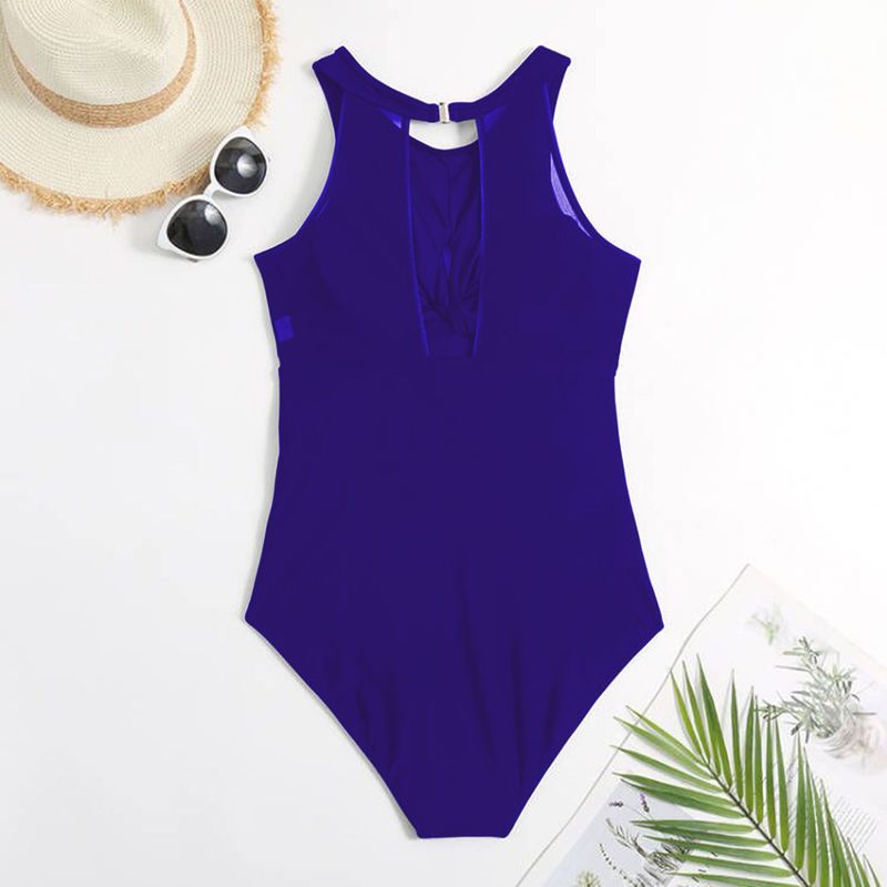 Venta al por mayor del fabricante del traje de baño de una sola pieza del bikini del color sólido atractivo de las mujeres_voghion.com