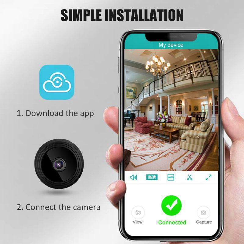 (1/2/4 szt.) 2023 Kamera Mini WiFi Szpieg Full HD 1080P Bezprzewodowa Ukryta Kamera Aktywowana Noktowizor Bezpieczeństwo Niania Kamera Nadzorcza Do Samochodu Dom Biuro_voghion.com