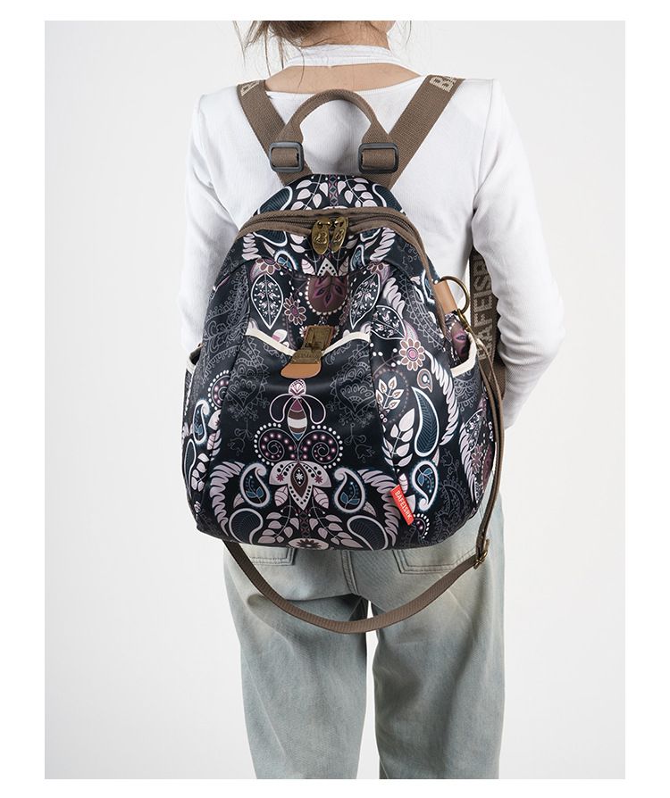 China-Chic style optional pattern printed casual travel lightweight backpack women's fashion large capacity handbag_voghion.com
