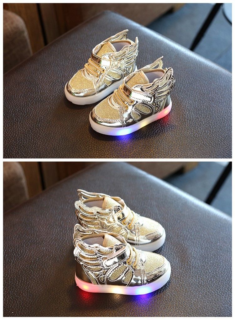 Tenis Scarpe da ginnastica illuminate per bambini con scarpe da ginnastica per ragazzi e ragazze Luci per bambini con ali Scarpe casual luminose sportive_voghion.com