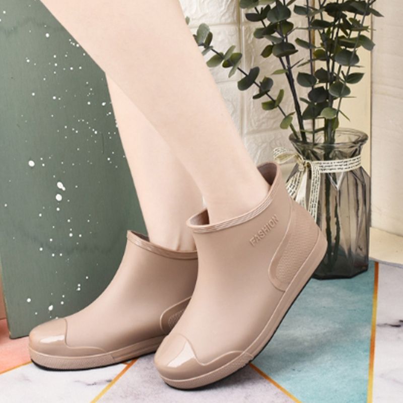Stivali da pioggia antiscivolo corti alla moda per le donne, impermeabili e anti-scivolo, per festival con schizzi d'acqua_voghion.com