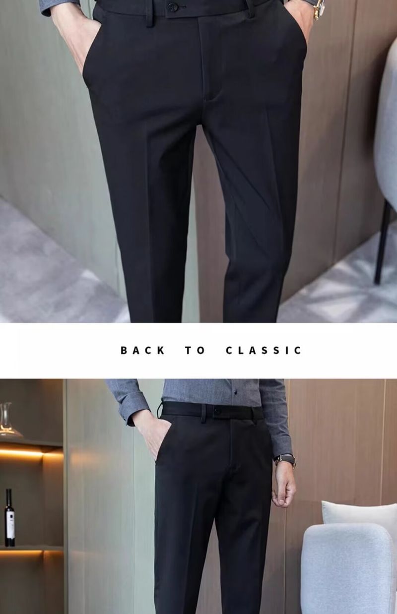 Muška odjeća Hlače s 9 šiljaka Muške hlače slim krojem koje se peglaju bez ikakvog napora Muške moderne muške ležerne hlače Uske hlače s 9 šiljaka_voghion.com