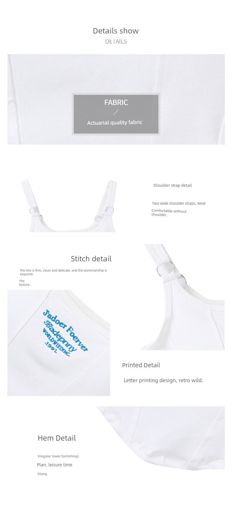 Kuuma tüdruku kevadsärgi tikitud kirjaga kitsas lõige ja rinnahoidjaga ülaosa_voghion.com