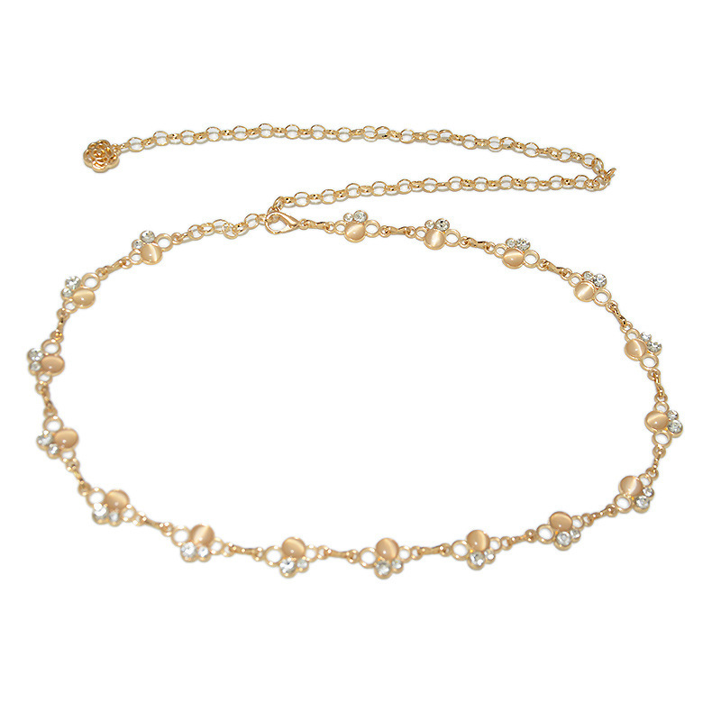 New Body Accessories Waist Chain, Solid Color Rhinestone Inlaid With Versatile Dance Clothing, Fashion Belt_voghion.com