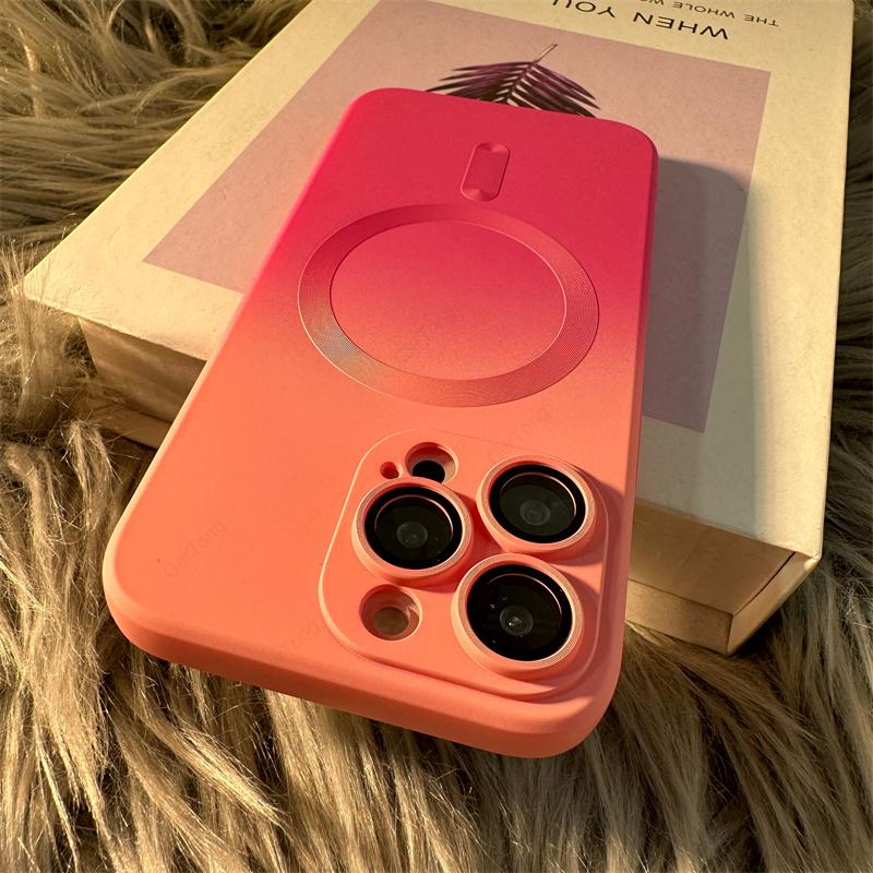 Luksuslik gradientümbris iPhone 14 Pro Maxi kaitsev ümbris iphone 14 13 12 Pro Max Plus jaoks, pehme silikoonist magnetiline tagakaas_voghion.com