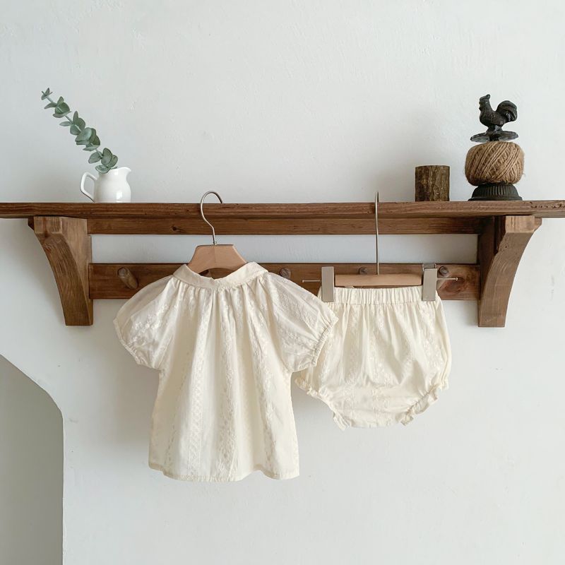 Shorts meisjes zomer 2024 nieuwe baby Koreaanse editie Sweetheart Creeper-set met korte mouwen_voghion.com