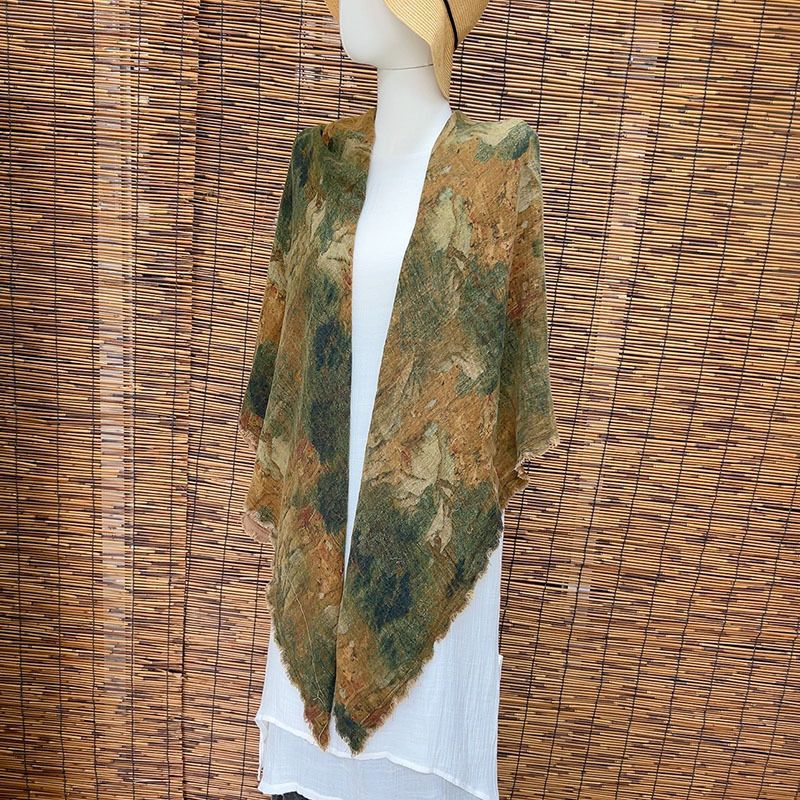 Koreansk version av plisserat lapptäcke i bomull och linne för kvinnors sommarhalsduk, personlig smal varm halsduk_voghion.com